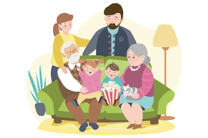 Grand portrait de famille  Illustration