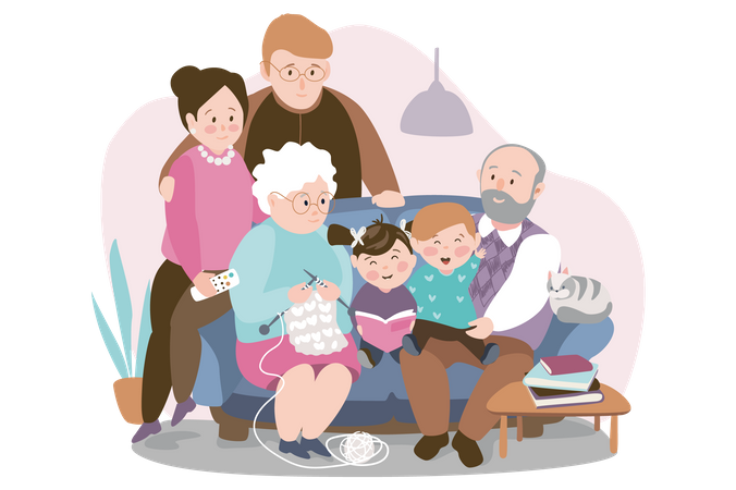 Grande retrato de família  Ilustração