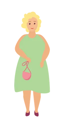 Femme grande taille debout  Illustration