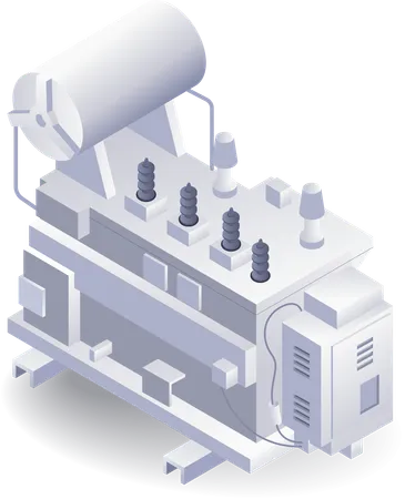 Distribuição Elétrica de Grande Transformador  Ilustração