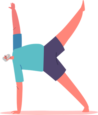 Grandfather Doing yoga  Illustration