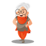 indian grandmother illustration svg