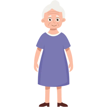 Grandmother Standing Looking Ahead  Illustration