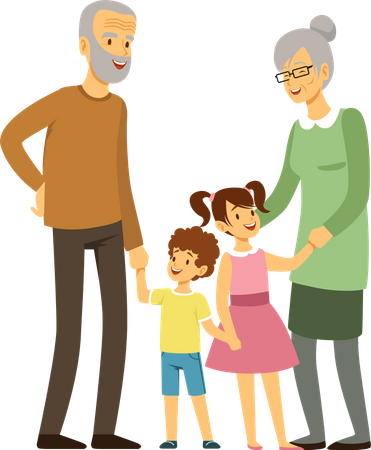 Grandparent with kids  Illustration