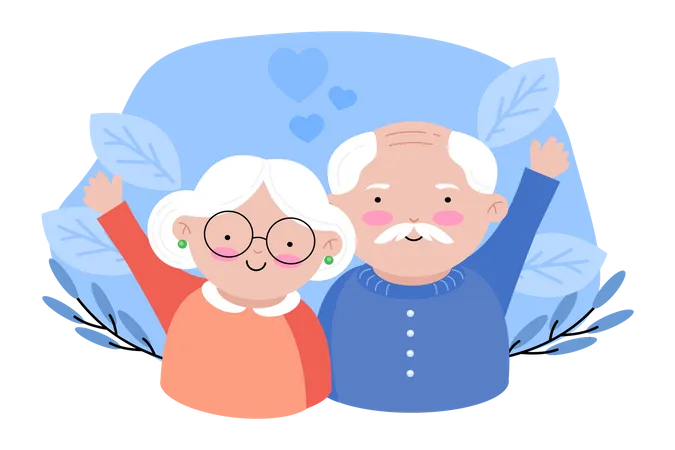 Grandparents Day Is Celebrated To Show The Bond Between Grandparents And Grandchildren Vector Flat Vector Illustration イラスト