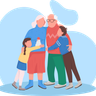 illustration grandparents with grandchildren