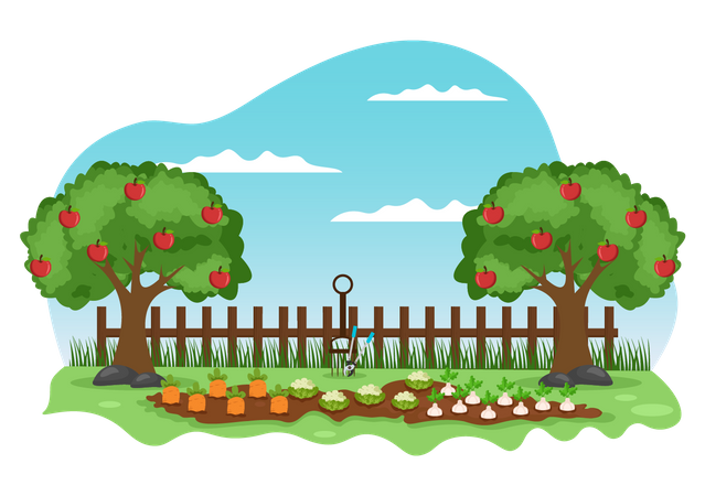 Granja de frutas  Ilustración