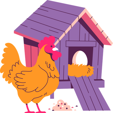 Granja de gallinas  Ilustración