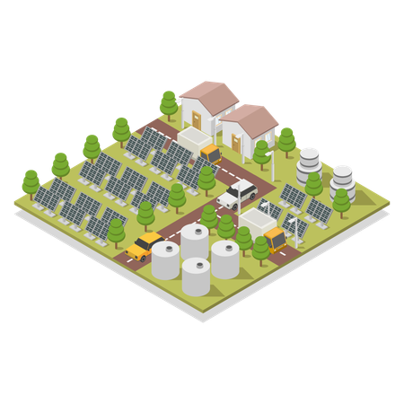 Granja solar  Ilustración