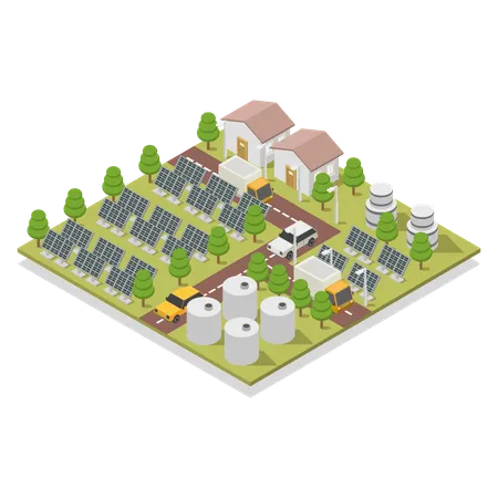 Granja solar  Ilustración