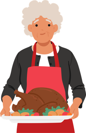 Granny Baked Turkey  Illustration
