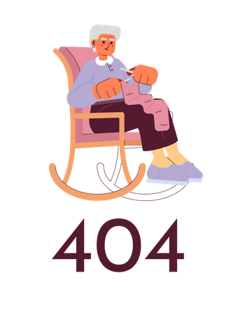 Granny knitting  Illustration
