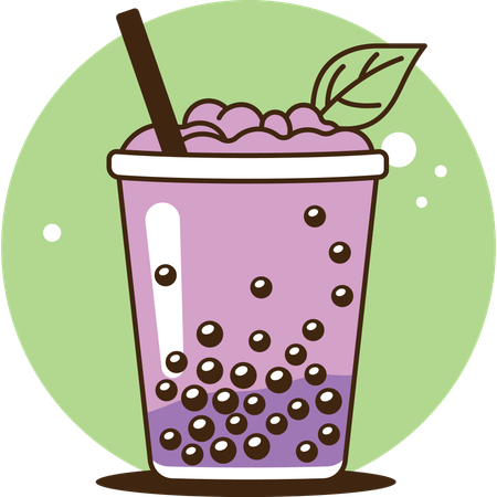 Grape bubble tea  Illustration