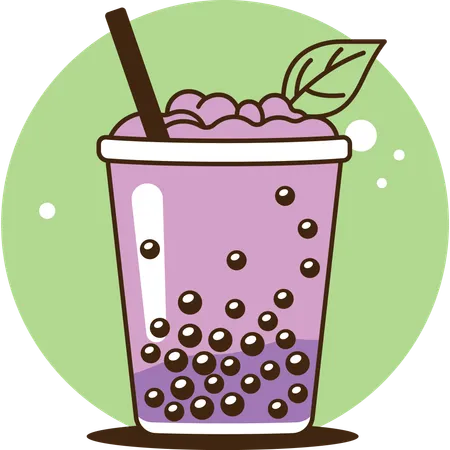 Grape bubble tea  Illustration