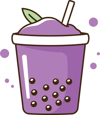 Grape bubble tea  Illustration