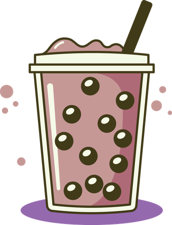 Grape bubble tea  Illustration