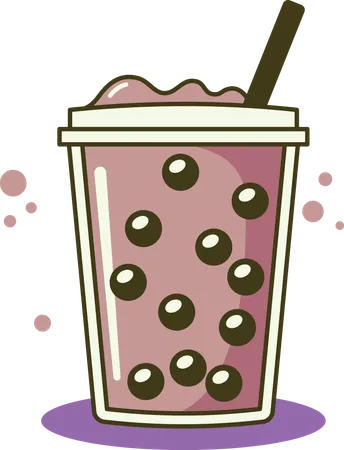 Grape bubble tea  Illustration