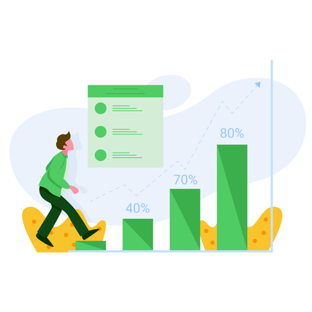 Graph and Histogram Illustration Concept  Illustration