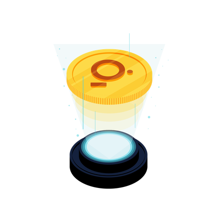 Graph Coin hologram  Illustration