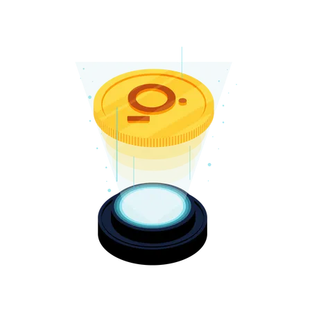 Graph Coin hologram  Illustration