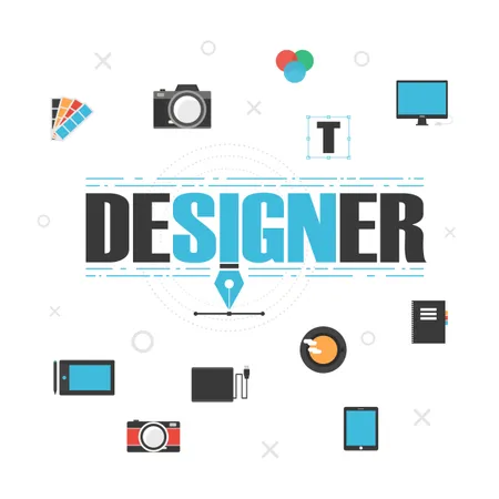 Graphic Designer Gadget Illustration