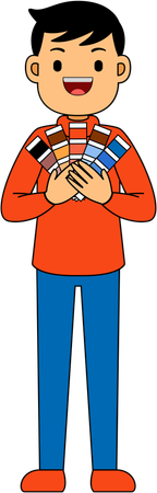 Graphic designer showing color pallet  Illustration