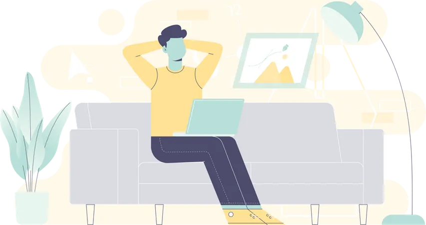Graphic Designer working from home  Illustration