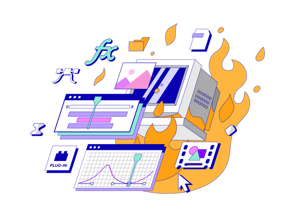 Graphic editor for motion designer is on fire  イラスト