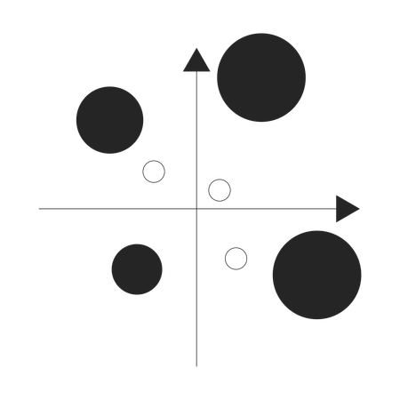 Graphique à bulles avec indicateurs d'axe  Illustration