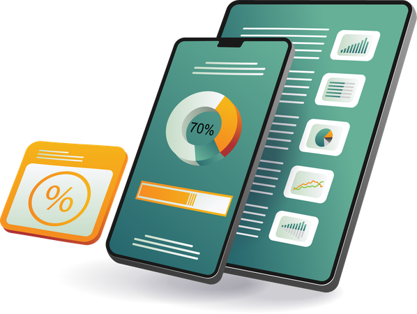 Tableau d'analyse des activités en ligne  Illustration