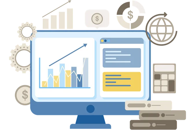 Graphique de croissance des entreprises  Illustration