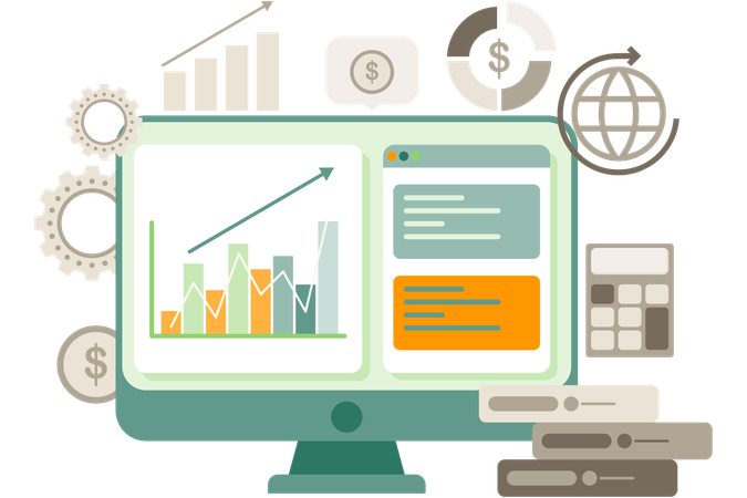 Graphique de croissance des entreprises  Illustration