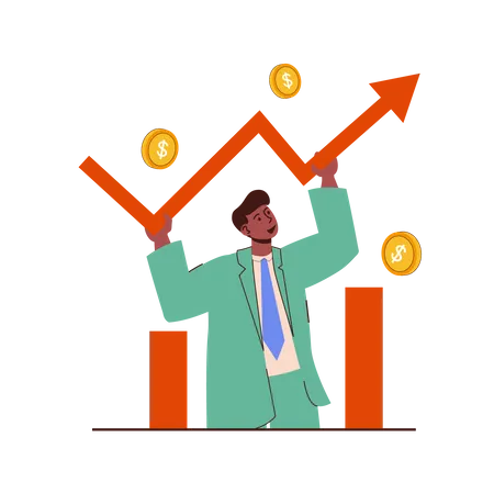 Graphique de croissance des entreprises  Illustration