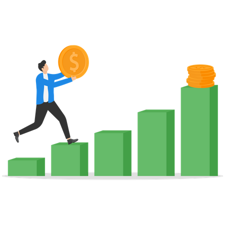 Graphique de croissance des investissements monétaires  Illustration