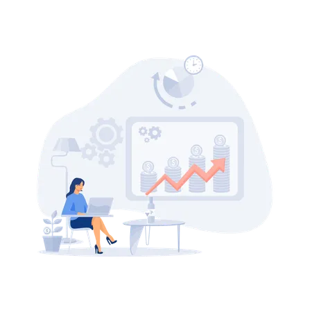 Courbe de croissance des revenus  Illustration