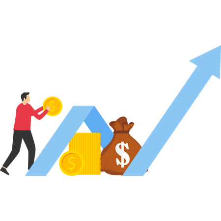 Courbe de croissance des revenus  Illustration