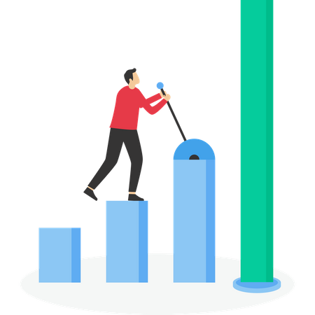 Diagramme d'affaires en pleine croissance  Illustration