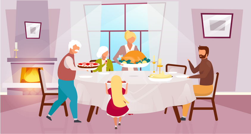 Grateful meal  Illustration