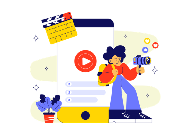 Gravação do Vlog Diário do Influenciador  Ilustração