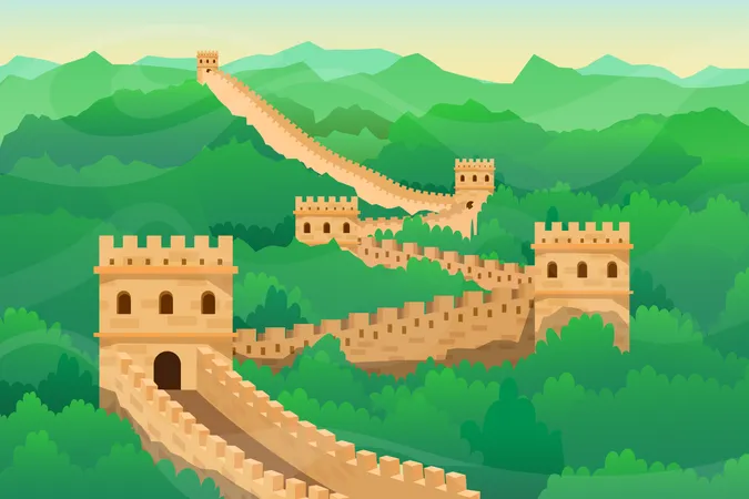 Great Wall of China  Illustration