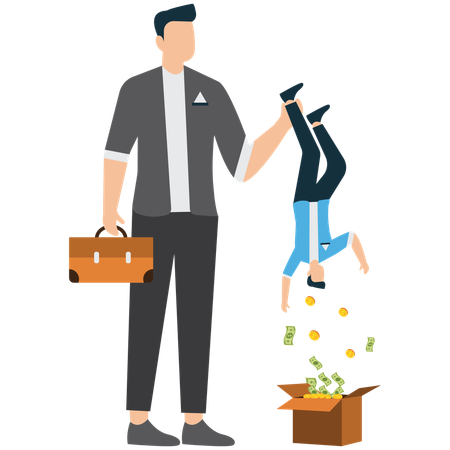 Greedy Businessmen Exploiting Customers  Illustration