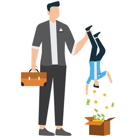 Greedy Businessmen Exploiting Customers  Illustration