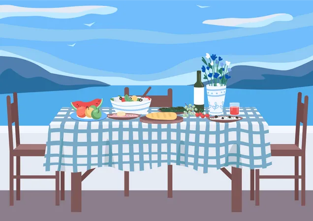 Greek banquet  Illustration