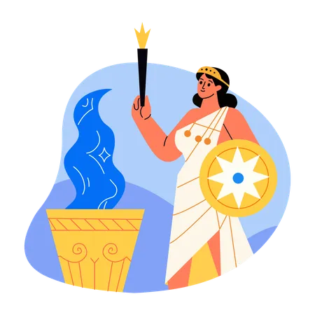 Greek goddess, deity, divinity, ancient, female  Illustration