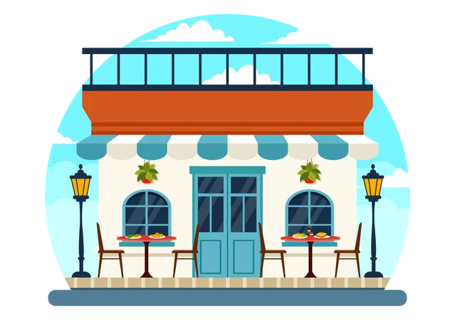 Greek Restaurant  Illustration