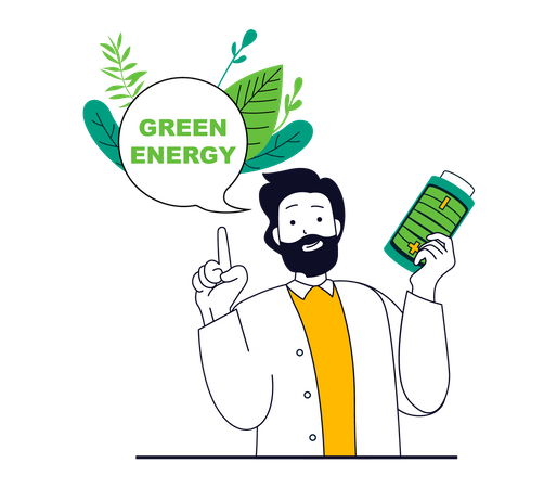 Green battery  Illustration