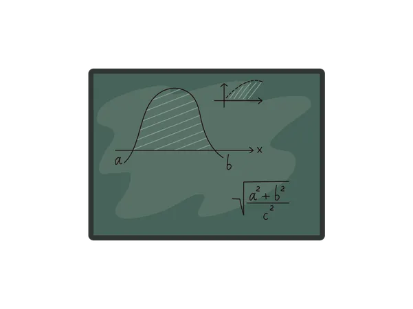Green board with mathematical calculations  Illustration