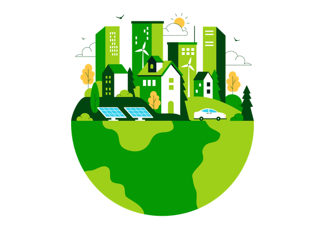 Green Building  Illustration