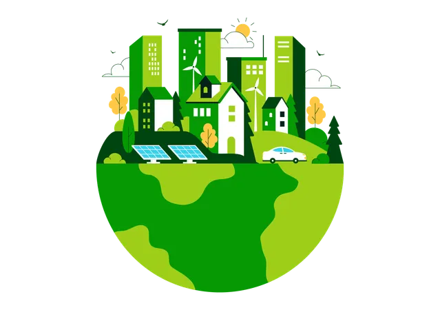 Green Building  Illustration