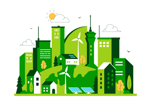 Green Building  Illustration